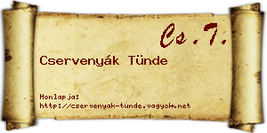 Cservenyák Tünde névjegykártya